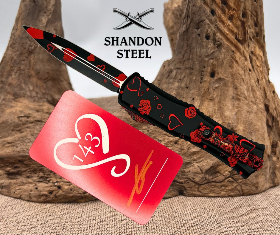 Microtech Knives Mini Hera Valentine's D/E M390MK Signature Series 1702M-1VNS
