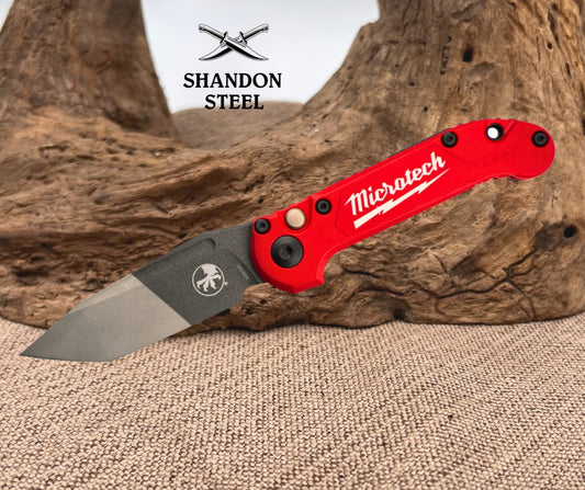 Microtech LUDT Gen III Signature Series, Red Aluminum With Microtech Logo, 2 Tone M390MK - 1136-1MWS