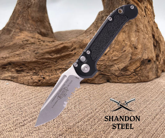 Microtech L.U.D.T.® T/E Gen III Stonewash Partial Serrated (1136-11)