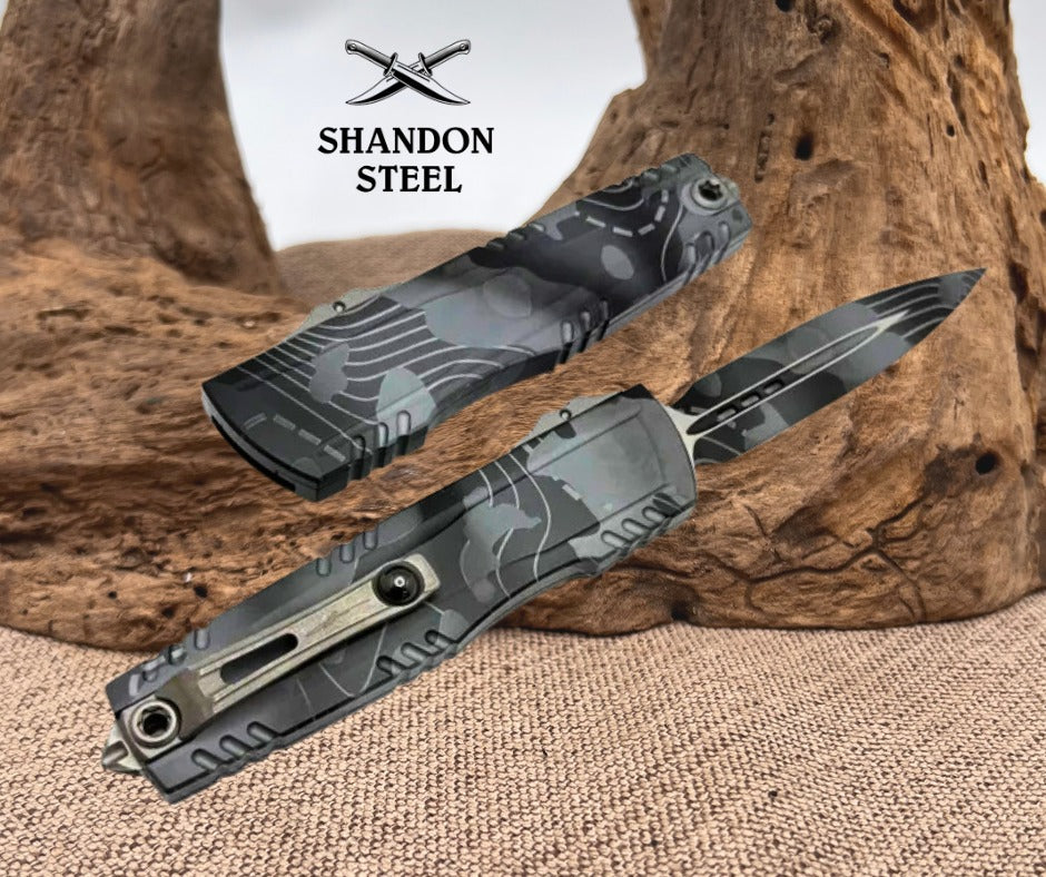 Microtech Luminary D/E Topographic Urban Camo Signature Series 1270-1TPUCS