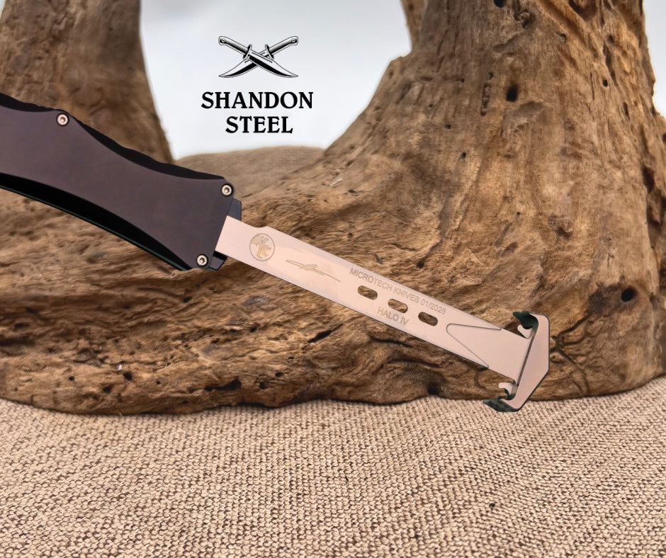 Microtech Marfione Select Halo IV T/E Black Handle Stonewash Blade 1151-10MS1