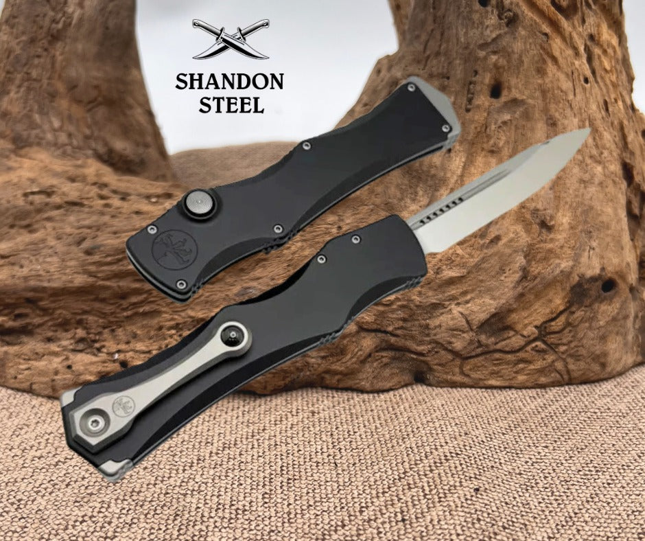 Microtech Marfione Select Halo IV Black Handle w/ Stonewash Clip Point M390MK 1150-10MS1