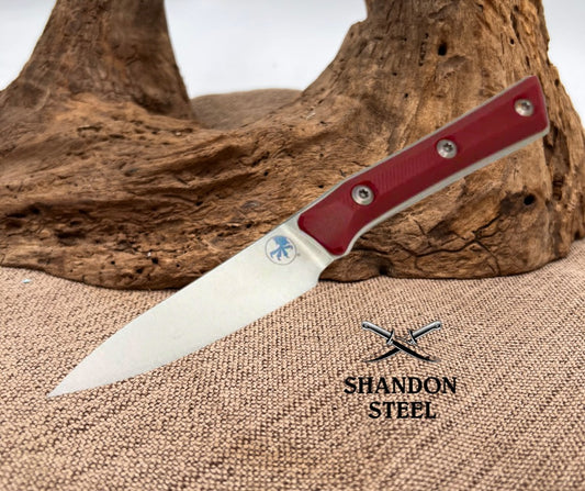 Microtech Paring Knife Merlot G-10 Handle w/ Stonewash M390MK 3500-10MR