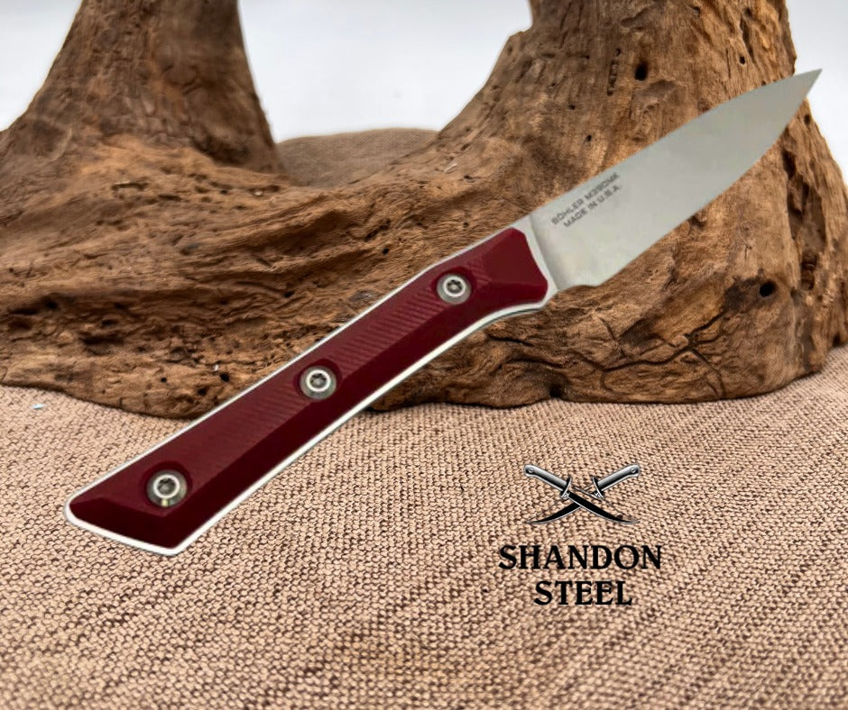 Microtech Paring Knife Merlot G-10 Handle w/ Stonewash M390MK 3500-10MR