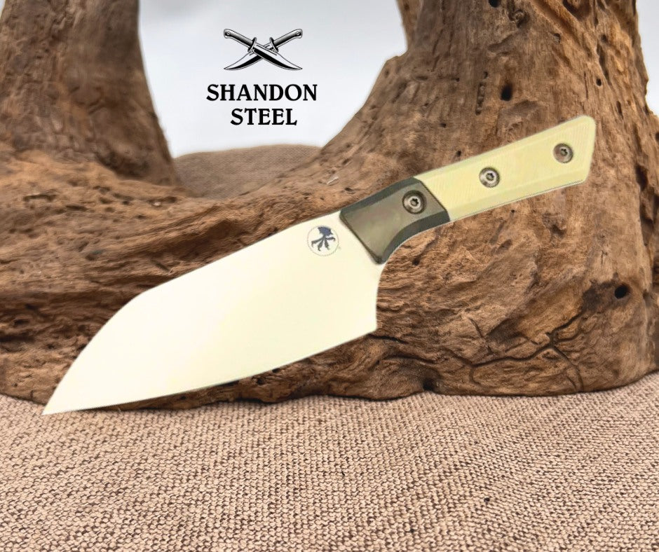 Microtech Santoku 6" Ivory G-10/ Ti Handle w/ Stonewash M390MK 3200B-10IV