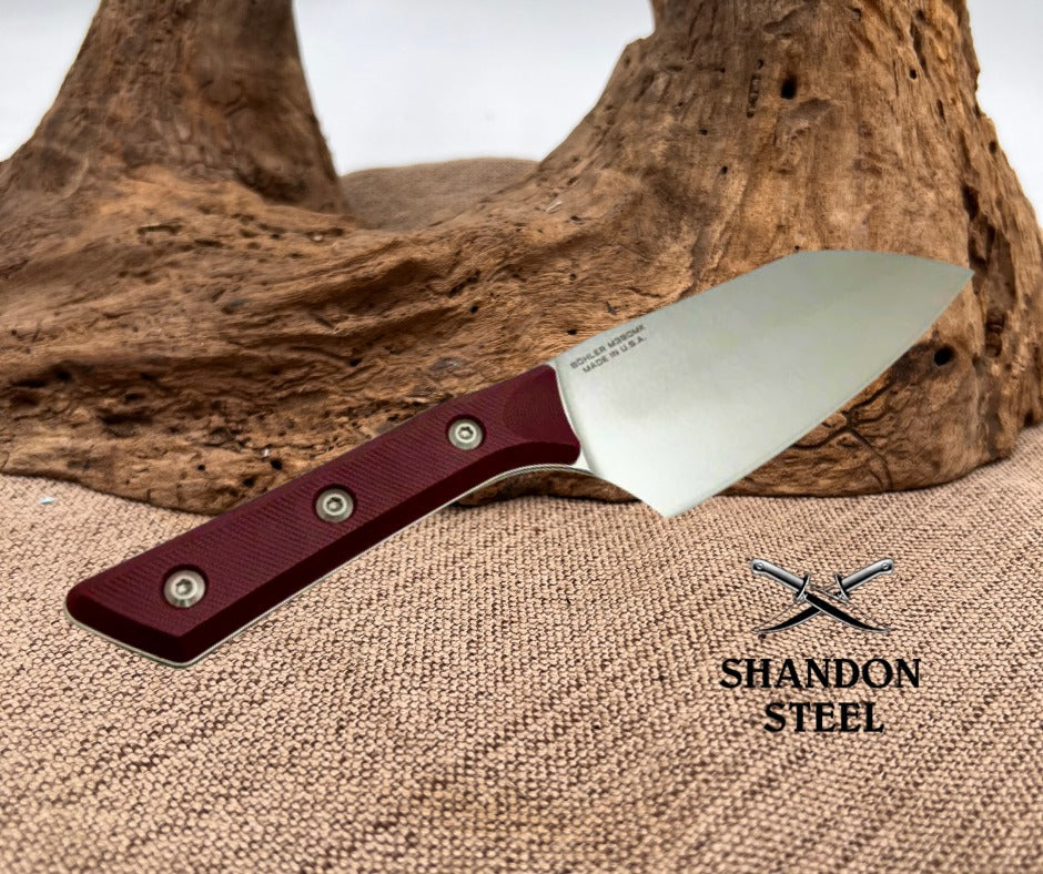 Microtech Santoku 6" Merlot G-10 Handle w/ Stonewash M390MK 3200-10MR
