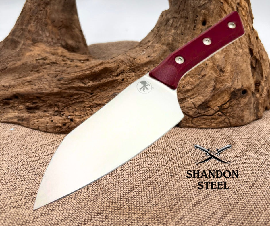 Microtech Santoku 6" Merlot G-10 Handle w/ Stonewash M390MK 3200-10MR