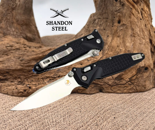 Microtech Socom Ram-Lok w/ Aluminum Frag Handles & S/E Stonewash M390MK 160RL-10FR
