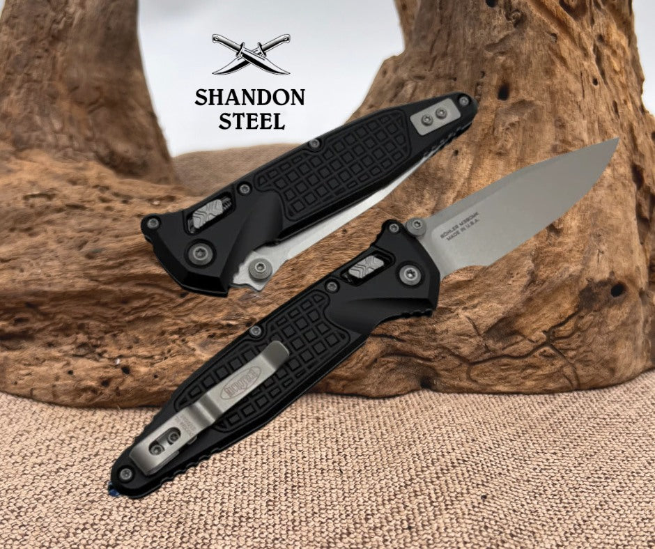 Microtech Socom Ram-Lok w/ Aluminum Frag Handles & S/E Stonewash M390MK 160RL-10FR