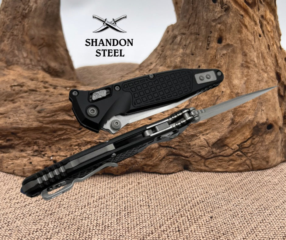 Microtech Socom Ram-Lok w/ Aluminum Frag Handles & S/E Stonewash M390MK 160RL-10FR