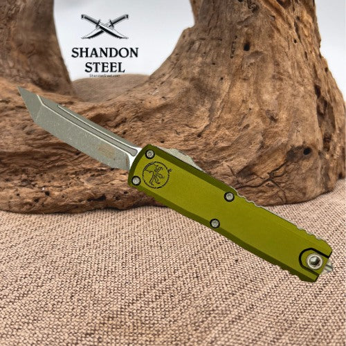 Microtech UTX-85 Gen IV w/ OD Green Handle & Apocalyptic T/E M390MK 12334-10APOD