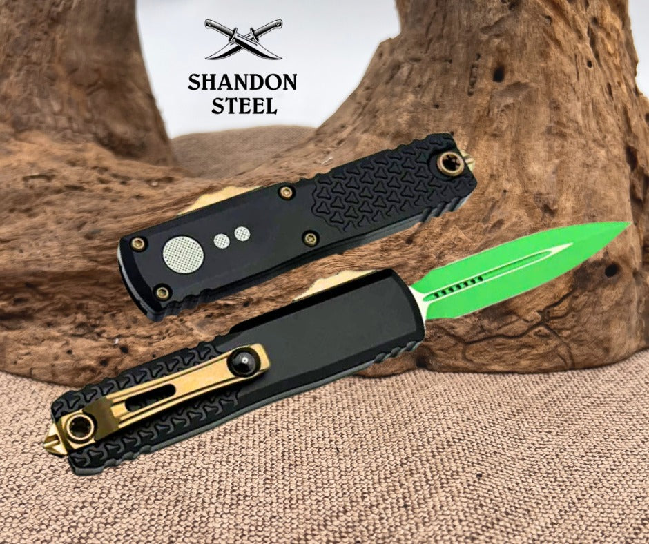 Microtech UTX-85 Gen IV Jedi Master w/ D/E Full-Serrated M390MK Signature Series 12324-3JM