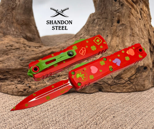 Microtech UTX-85 Gen IV St. Patricks Day D/E Signature Series 12324-1SPDS