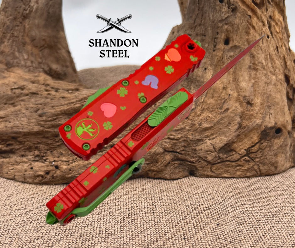Microtech UTX-85 Gen IV St. Patricks Day D/E Signature Series 12324-1SPDS