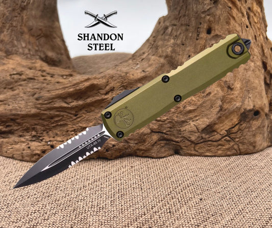 Microtech UTX-85 Gen IV w/ OD Green Handle & Standard M390MK 12324-2OD