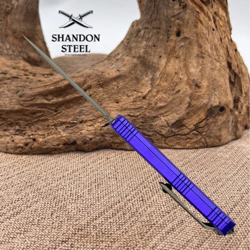 Microtech UTX-70 Gen IV w/ Purple Handle & D/E Apocalyptic M390MK 11474-10APPU