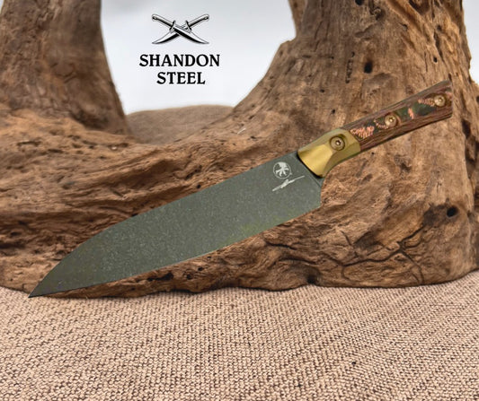 Microtech Utility Knife Livewire Carbon Fiber/Bronze Titanium Bolster Handle w/ DLC M390MK Signature Series 3400B-1DLCLWCFS