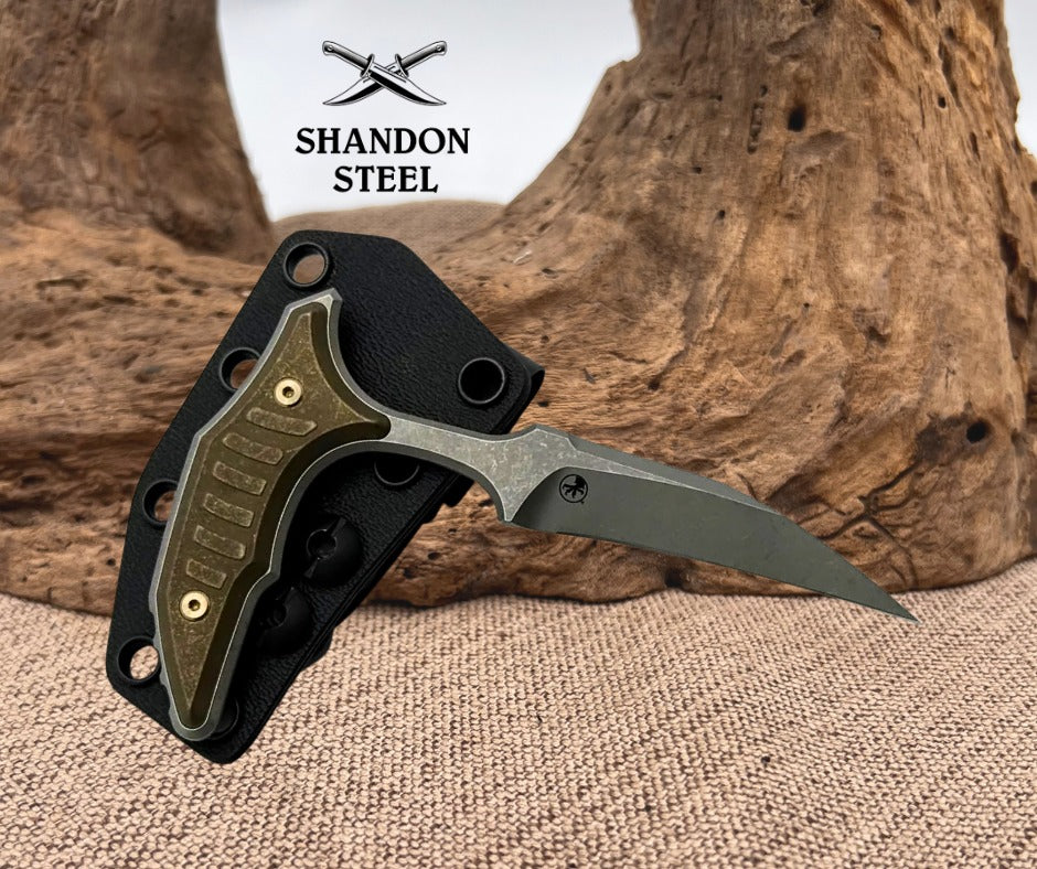 Microtech & Bastinelli Bee Marfione Select w/ Bronze Titanium Handles & Bronze Hardware 218-10APMS2