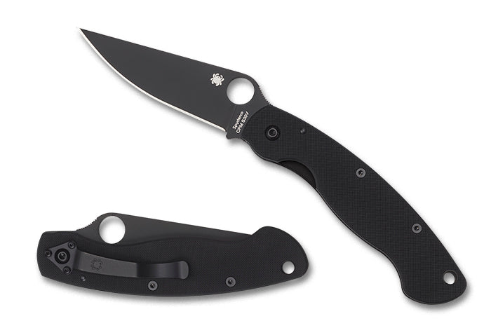 Spyderco Military™ Model G-10 Black / Black Blade C36GBK