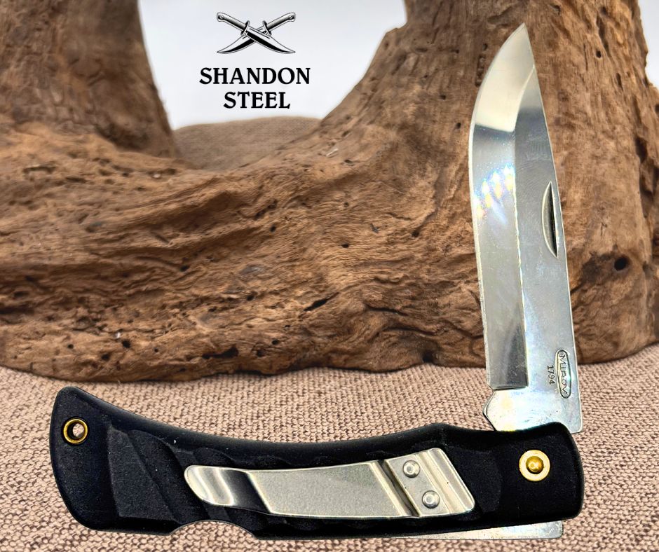 Mikov Folding Knife 420 Steel Drop Point Blade Black Synthetic Handle - (79)