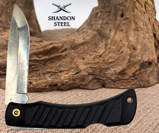 Mikov Folding Knife 420 Steel Drop Point Blade Black Synthetic Handle - (79)