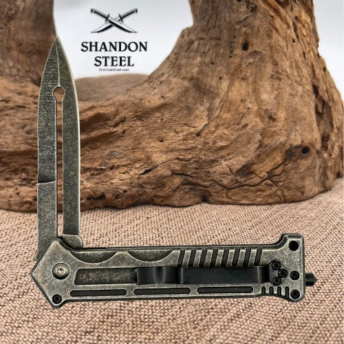 MTech USA MT-A840 Tactical Stonewash Spear Point Pocket Knife Gray EDC Rescue 37