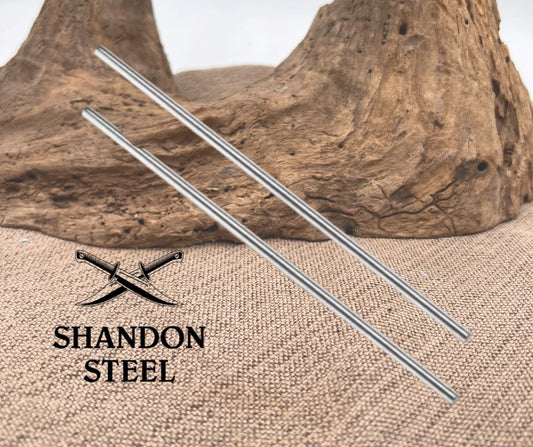 Nickel Silver 1/4” x 5” Round Pin Stock 2  Pieces Turning Custom Knife Making