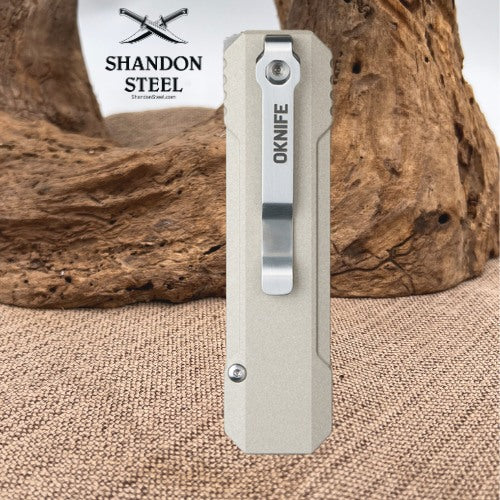 OKNIFE LK Folding Pocket Knife with Rechargeable Flashlight