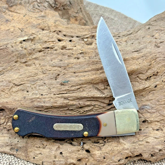 SCHRADE OLD TIMER SAWCUT DELRIN LOCKBACK FOLDING POCKET KNIFE 3OT (19531) (79)