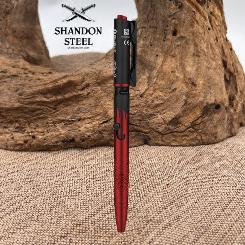 OLight O'Pen 3 Multifunctional Pen Light with 120 Lumens & Green Laser - Midnight Red