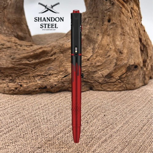 OLight O'Pen 3 Multifunctional Pen Light with 120 Lumens & Green Laser - Midnight Red
