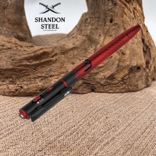 OLight O'Pen 3 Multifunctional Pen Light with 120 Lumens & Green Laser - Midnight Red