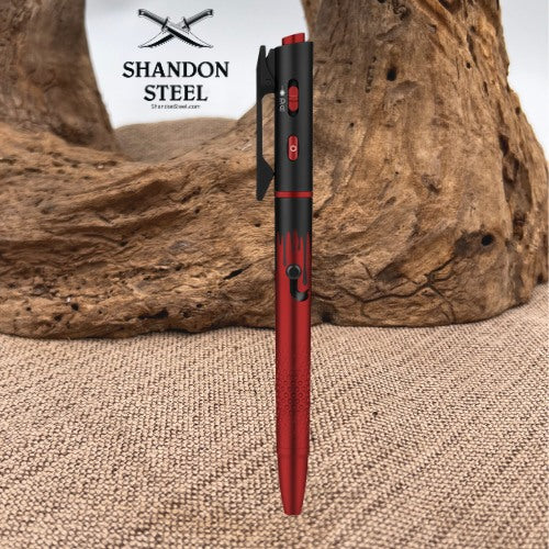 OLight O'Pen 3 Multifunctional Pen Light with 120 Lumens & Green Laser - Midnight Red