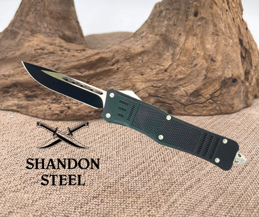 OTF Automatic  Knife with Drop Point Blade 112SBKCP