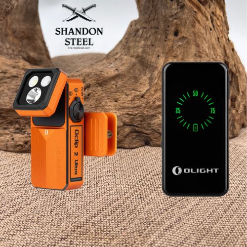 Oclip 2 Pro Premium EDC Clip Torch | 530lm Floodlight, Red Light & Spotlight Oclip 2 Pro; Premium Amber Orange