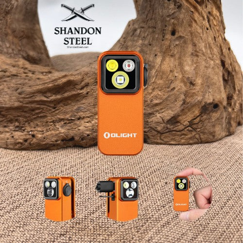 Oclip Pro Multifunctional EDC Clip Flashlight Orange Triple the Lighting Fun