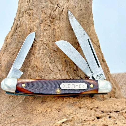 Schrade Old Timer 108OT Junior 3 Blade Stockman Pocket Knife Made In USA (216)