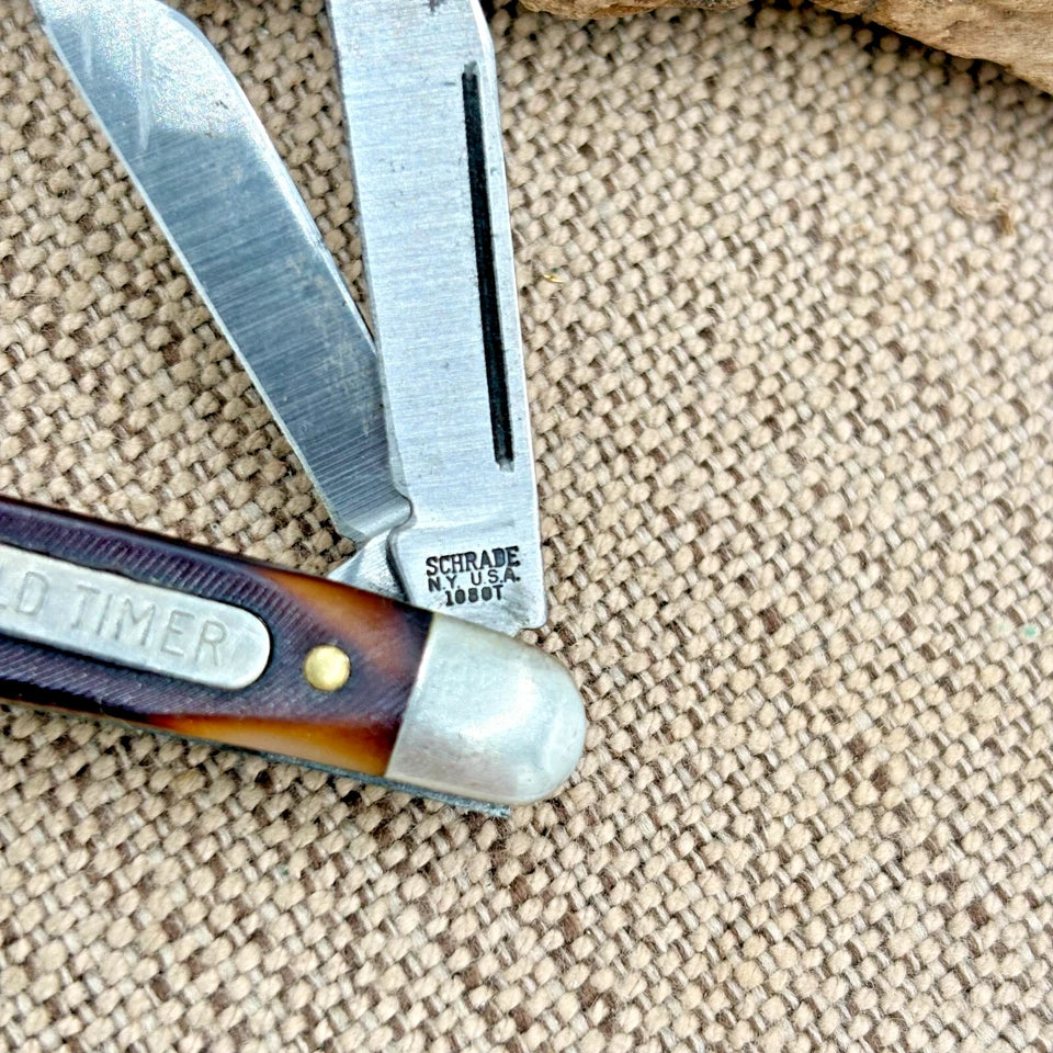 Schrade Old Timer 108OT Junior 3 Blade Stockman Pocket Knife Made In USA (216)