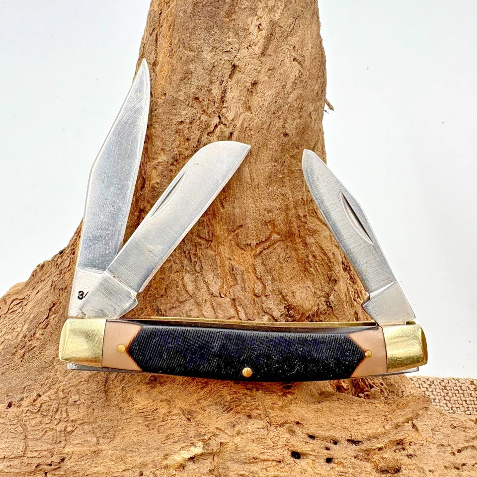 Schrade Old Timer Middleman Pocket Knife Stainless Steel Blades Delrin (204)