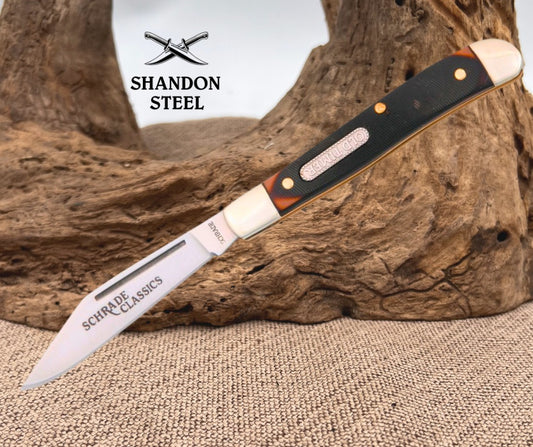 Old Timer Pal 12OT Folding Pocket Knife - Schrade Pen Knife Sawcut Delrin SCH12OT