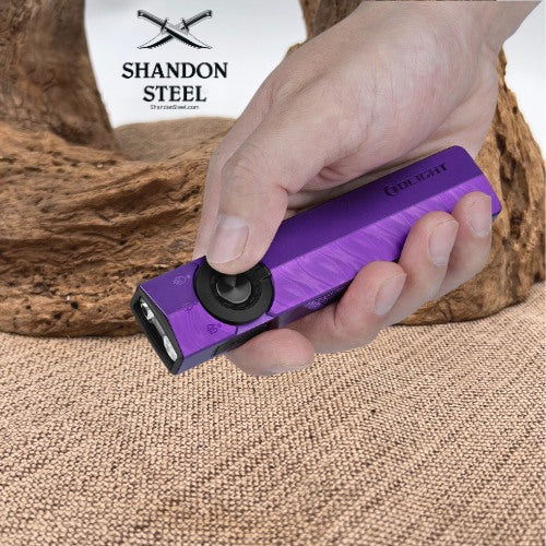 Oclip ArkPro Series – Flat Unibody EDC Flashlight with Multi-Light Sources Nebula Violet