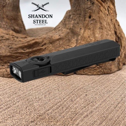 Olight ArkPro Ultra Series – Flat Unibody EDC Flashlight with Multi-Light Sources Onyx Black