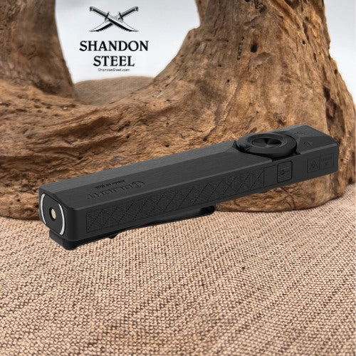 Oclip ArkPro Series – Flat Unibody EDC Flashlight with Multi-Light Sources Matte Black CW