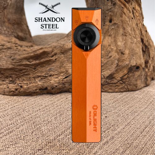 Olight ArkPro Ultra Series – Flat Unibody EDC Flashlight with Multi-Light Sources Amber Orange CW