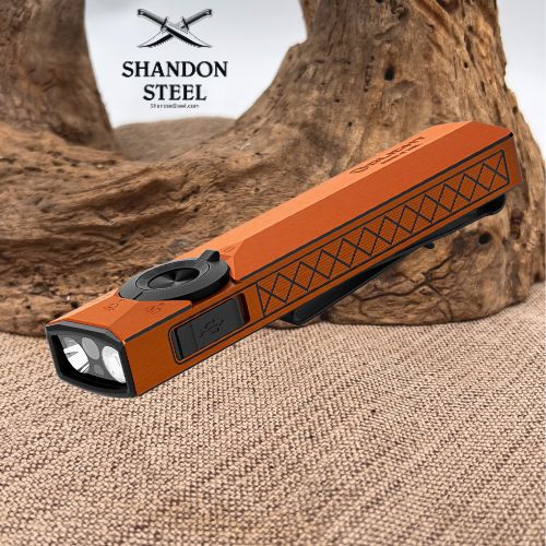 Olight ArkPro Ultra Series – Flat Unibody EDC Flashlight with Multi-Light Sources Amber Orange CW