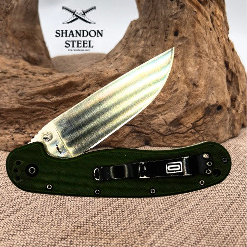 Ontario RAT Model 1 OKC 1 8848OD G10 Folding Pocket Knife Black Taiwan (214)