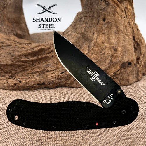 Ontario RAT Model 1A OKC 8871 AUS-8 G10 Folding Pocket Knife Black Taiwan (212)