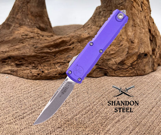 Microtech UTX-85 GEN IV S/E STONEWASH STANDARD PURPLE (12314-10PU)