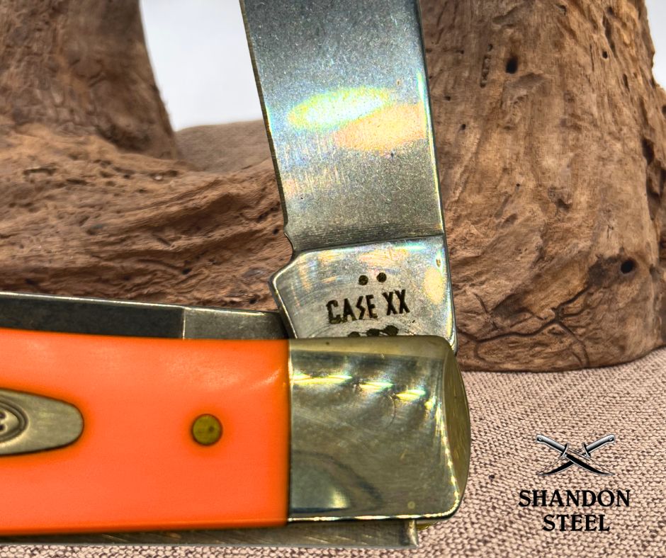 CASE XX USA 2025 SMOOTH ORANGE DELRIN FULL SIZE TRAPPER KNIFE 4254 SS 27900 (24)