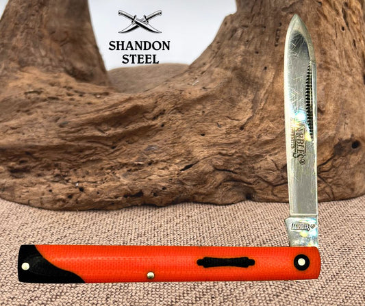 Marbles MR594 Orange and Black Doctors Single Blade Folding Pocket Knife (187)